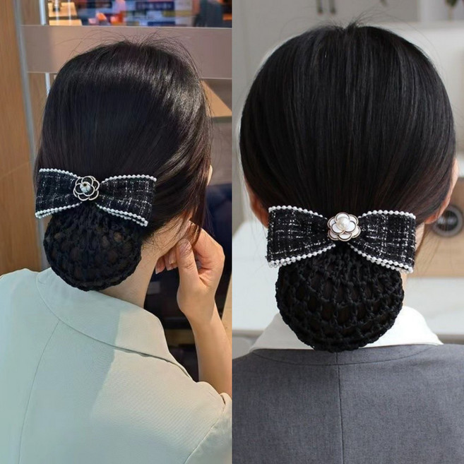 ZMBIRD 2종세트 플라워 리본 머리망 간호사 승무원 직업 머리핀 N587