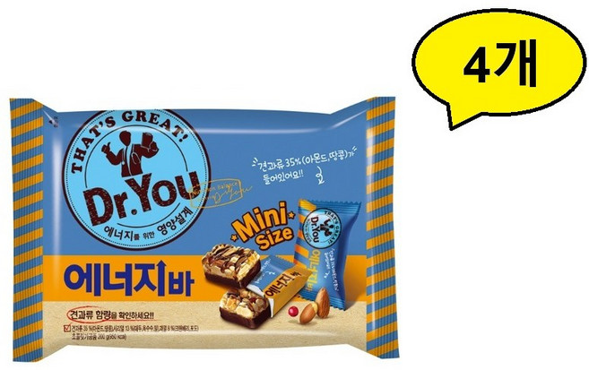 에너지바 미니 200g, 4개