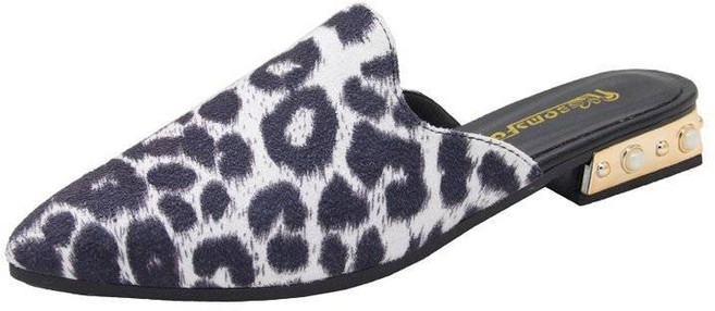 여성용여름 가보시힐 호피 아웃도어 슬리퍼