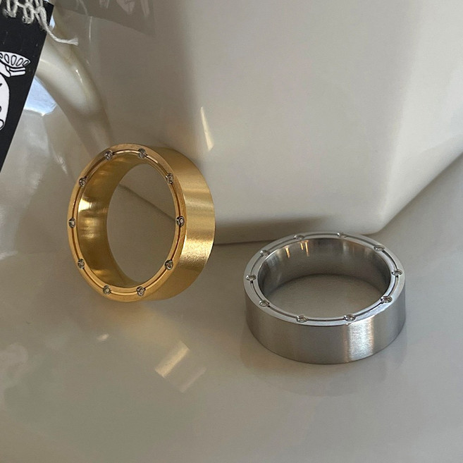 VARAM 10s 헤일로 천연 다이아 반지 써지컬 316L 스틸