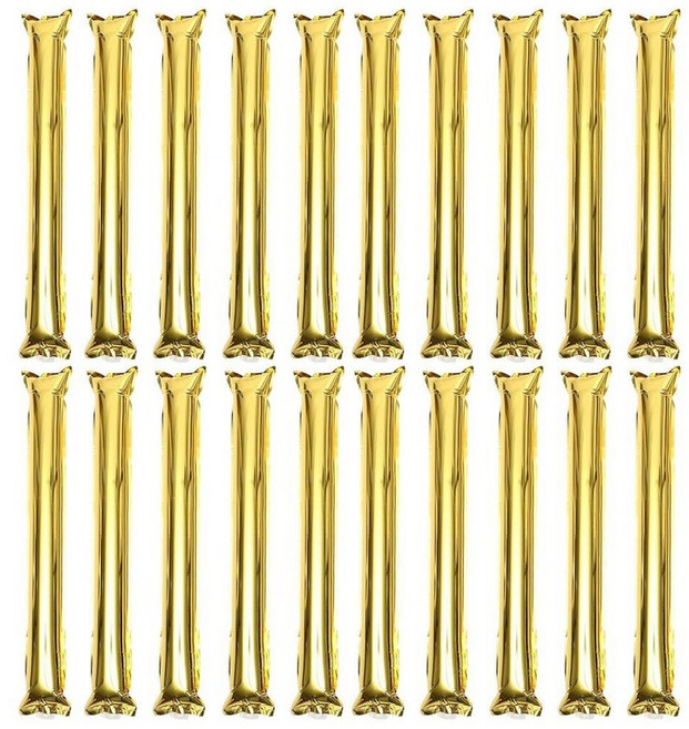 Gatuida 24pcs Spirit Boom Stick Thunder Cheerleading Noise Maker Plastic Clapper Inflatable Cheeri, Golden