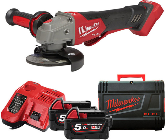 밀워키 FUEL M18 FSAGV125XPDB-502X 충전 125mm(5) 앵글그라인더 세트 배터리2개 신제품 패들스위치, M18 FSAGV125XPDB 502X 125mm 충전, 1개