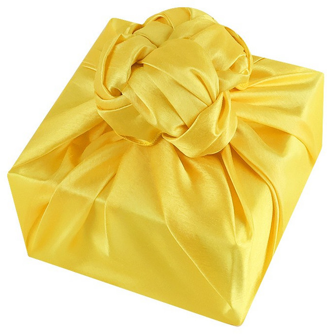 정담은보자기 실크 홑 보자기 55 x 55cm 애교예단 명절 답례품 단체선물 포장, 10장, NO.108 [옐로우]