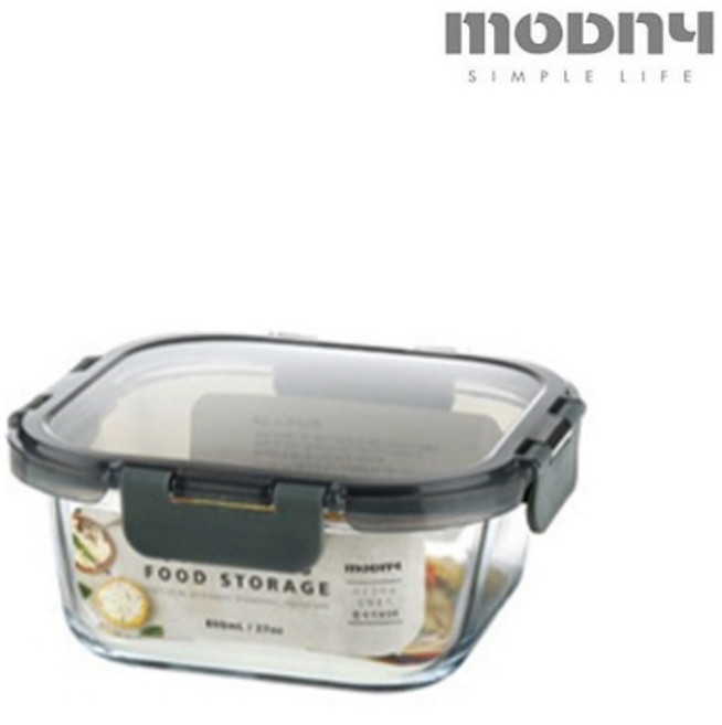 모드니 오븐글라스 원형 정사각 직사각 밀폐용기 실리콘 패킹 반찬통, 1개