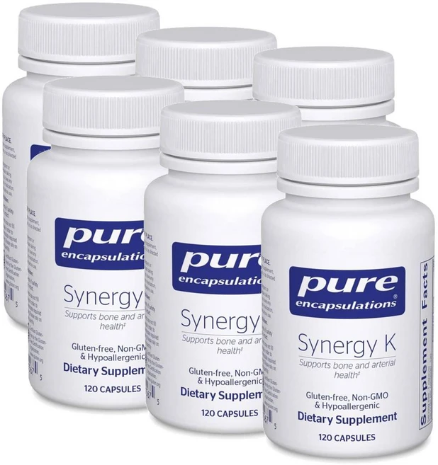 퓨어인캡슐레이션 시너지 K 비타민K1 K2 D3 캡슐 Pure Encapsulations Synergy K, 6개, 120정 - 쿠팡