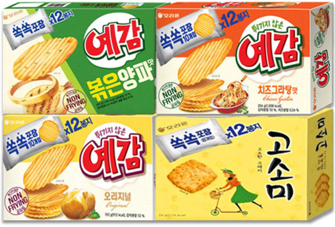 오리온 예감 치즈그라탕 204g+오리지널 192g+볶은양파맛 204g+고소미 216g[총4개], 예감 오리지널 192g 4개, 4개, 204g