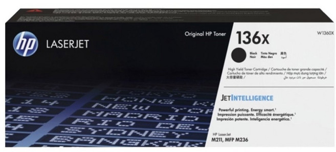 HP LaserJet 136X W1360X 黑色原廠高容量碳粉匣, 黑色, 1個