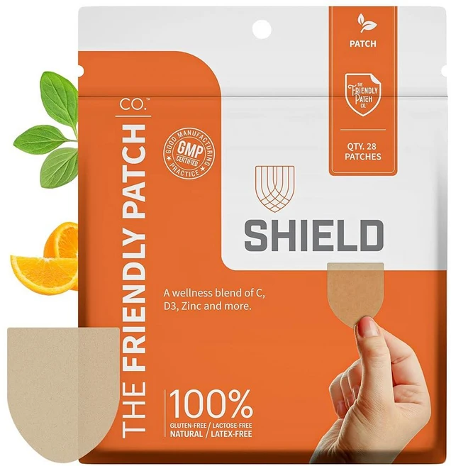 The Friendly Patch Shield 면역 지원 패치 | 비타민 D3 C 및 아연이 함유된 성인용 웨어러블 면역 부스터 | 면역 부스트 패치 28개, The Friendly Patch Shield 면역 지, 1개 - 쿠팡