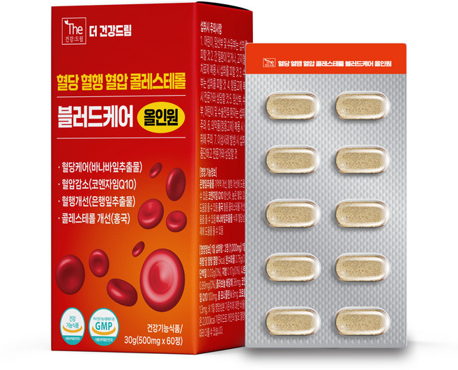 더건강드림 혈당 혈행 혈압 콜레스테롤 블러드 케어 올인원, 1개, 60정