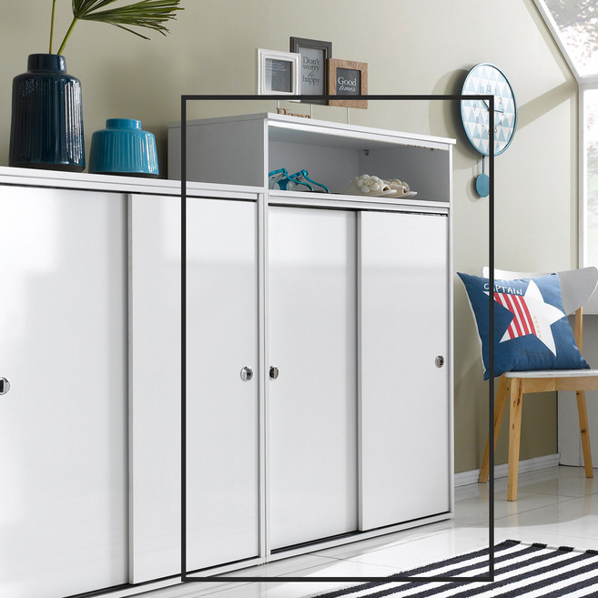 동서가구 모노 1200 도어형 수납장 DF906401, 화이트