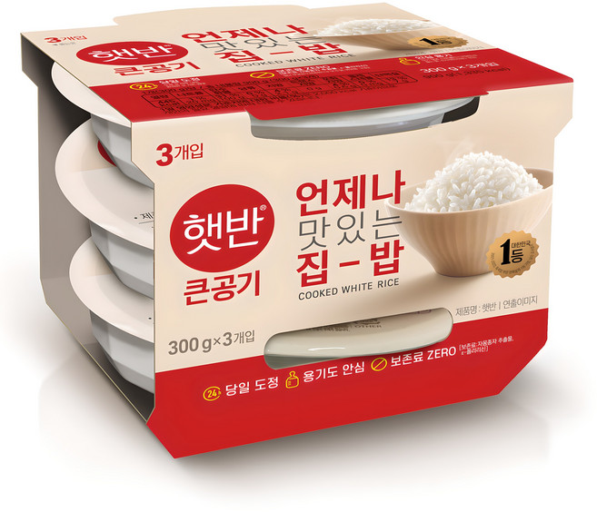 햇반 큰공기, 300g, 3개