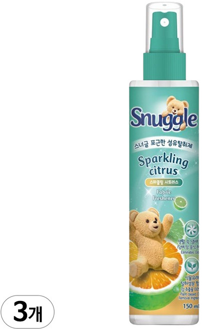 스너글 스파클링 시트러스 더블 소프트 섬유탈취제 본품, 150ml, 3개