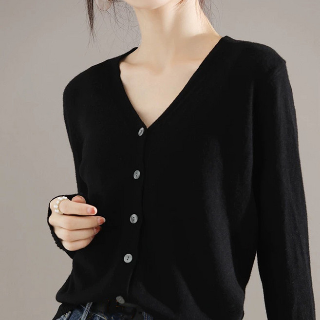 소프티스 니트 브이넥 가디건 컬러4종