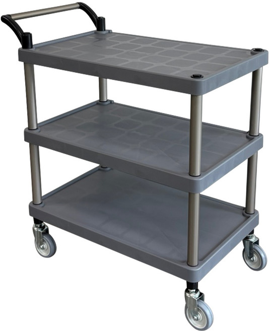 [국내생산] 유런 3단 서빙카트 식당카트 운반카트 회색, 1개