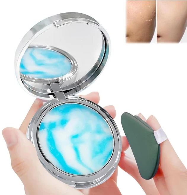 캔디 벨라 바이올렛 래디언스 오일 흡수 세팅 파우더 경량 오래 지속되는 매트 마감 거울 및 어플리케이터, Blue, 1개 - 쿠팡