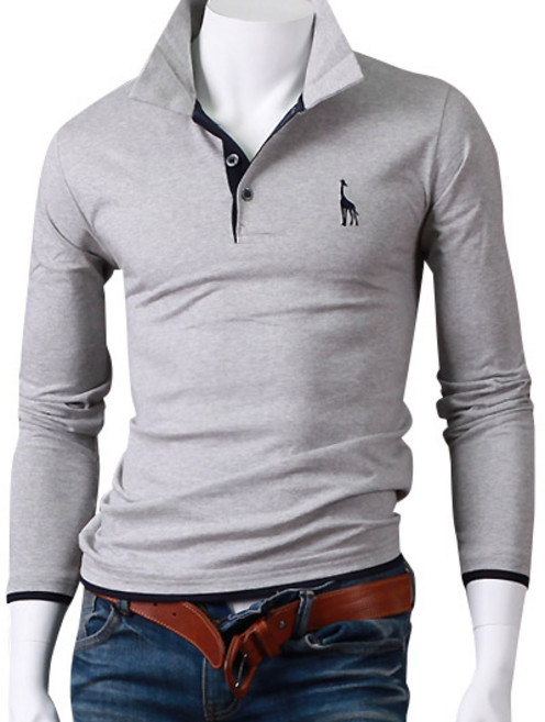 스댕클럽 남성용 기린 레이어드 긴팔 카라티 MD1700