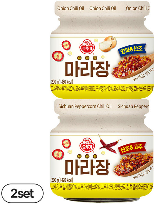 오뚜기 마라장 200g 4개(산초고추 2개+양파산초 2개), 4개