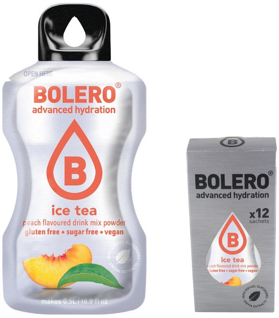 [볼레로음료] 2kcal 무설탕 과일워터 제로 아이스티 음료 (생수 500ml), 3g, 1박스, 12개입, 아이스티복숭아