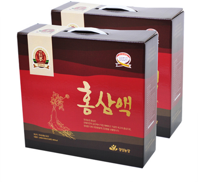 정성농장 5년근 홍삼액 60포 2상자(90mlx120개입) 단맛과 첨가물 없는 100% 순수홍삼, 5.4L, 2개