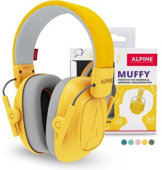 ALPINE MUFFY 兒童保護耳罩 25dB 降噪 專為兒童設計, 黃, 1個