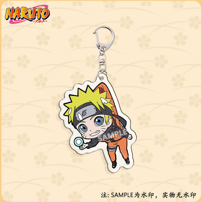 나루토 대롱대롱 치비 프린팅 아크릴 키 체인 홀더 열쇠고리, 1개, A 5.5cm