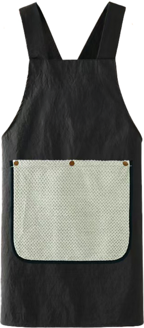 디노르 방수 카페 행주 탈부착 앞치마, 1개, 블랙