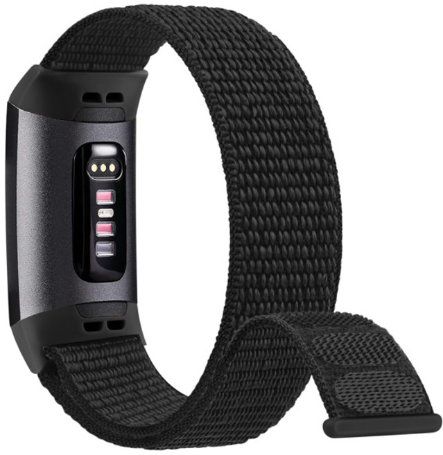 호환 Fitbit Charge 6 4 5 3 SE 밴드 스포츠 팔찌 루프 손목 밴드 Fitbit Charge 5 3 4 SE Correa 용 나일론 시계 스트랩, 3. Black, F. For Fitbit Charge 5, 1개