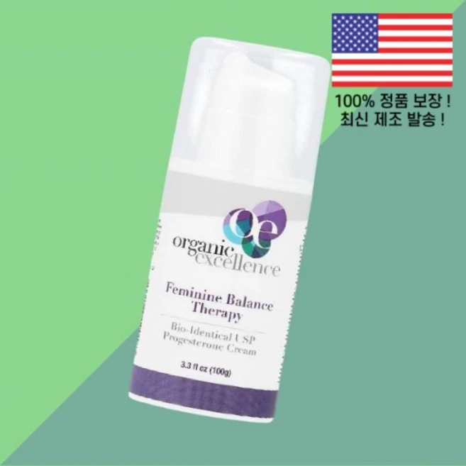 오가닉 엑설런스 페미닌 밸런스 테라피 바이오 아이덴티컬 프로게스테론 크림 3.3 온스 100g Organic Excellence Feminine Balance Therapy B - 쿠팡