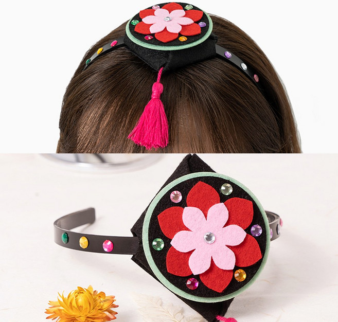 전통 명절 배씨댕기 한복 머리띠 만들기재료 세트, 1세트