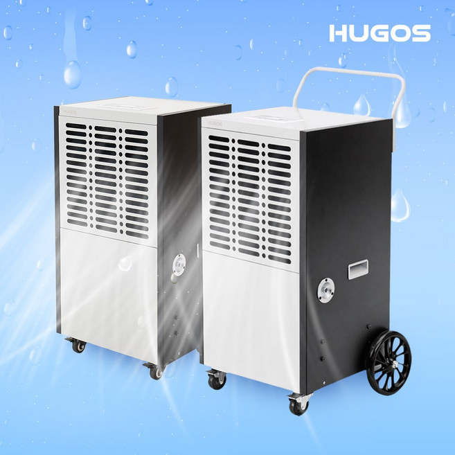 휴고스 고효율 업소용 대용량 100L138L 컴팩트 창고 이동식 제습기 (예약설정/연속배수/LED패널), 대용량 100L 산업용 제습기, 본품