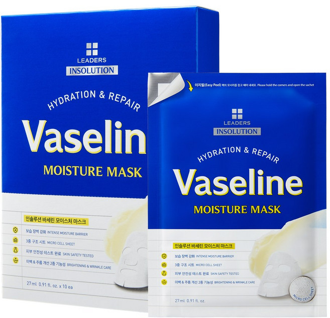 리더스 인솔루션 바세린 모이스처 마스크, 12개입, 1개