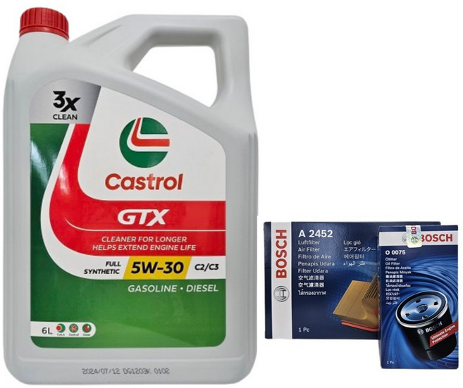 코란도C 2.0 디젤 ~15년까지 엔진오일세트 캐스트롤 GTX 5W30 6L O0075-A2452, 1개