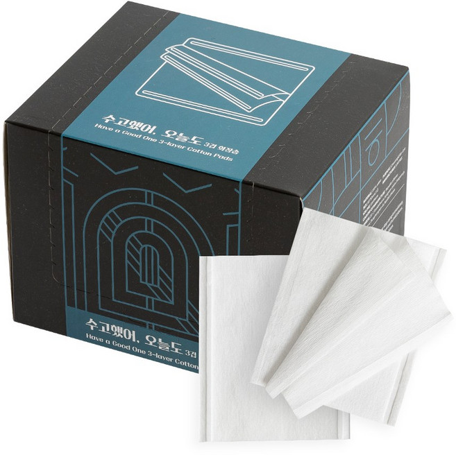 국내생산 수고했어 오늘도 3겹화장솜 280매 (280매 x 1박스) 대용량 보풀없는 순면 닦토 클렌징, 280매입, 1개