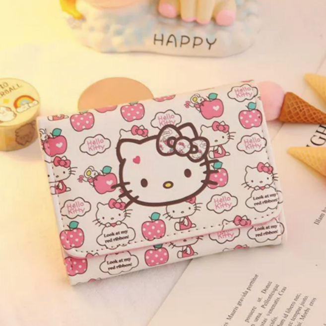 [슈퍼해피] 산리오 헬로키티 캐릭터 미니 귀여운 반지갑 학생 선물용 캐릭터 지갑