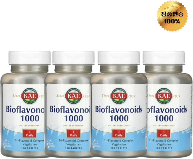 KAL 바이오플라보노이드 1000 100정, 4개 - 쿠팡