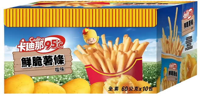 卡廸那 95°C 鮮脆薯條 鹽味, 60g, 10個