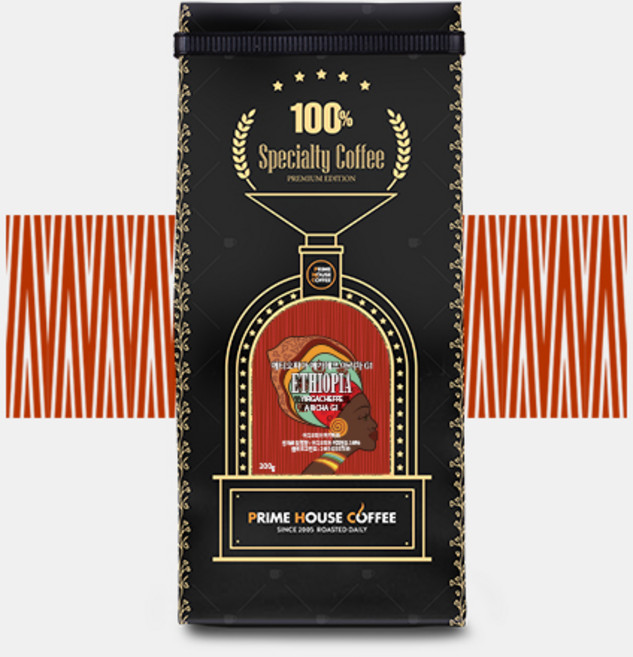에티오피아 아리차 스페셜티 원두커피 200g, 홀빈 (분쇄안함), 1개