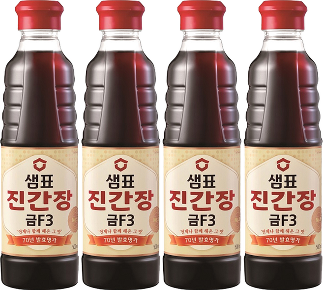 샘표 진간장 금F3, 500ml, 4개