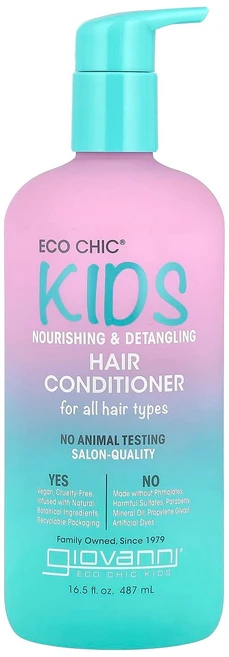 지오바니 에코 시크 키즈 영양 & 엉킴 방지 헤어 컨디셔너 모든 모발 타입용 487ml (16.5 fl oz) GIO-18959 - 쿠팡