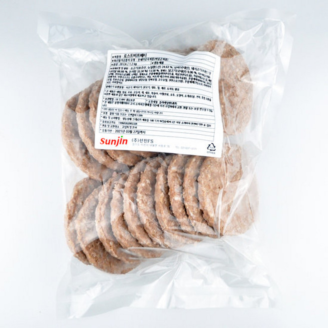 선진FS 로스트 비프패티 1.2kg(60g x 20개입) 햄버거패티, 60g, 20개