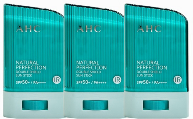 AHC 내추럴 퍼펙션 더블 쉴드 선스틱 (초록색) 22g (SPF50+) 3개