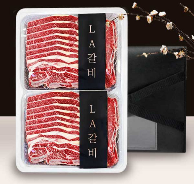 호주산 프리미엄 LA 갈비 4kg (2kgx2kg) 손질 잘된 la갈비 선물세트, 1세트