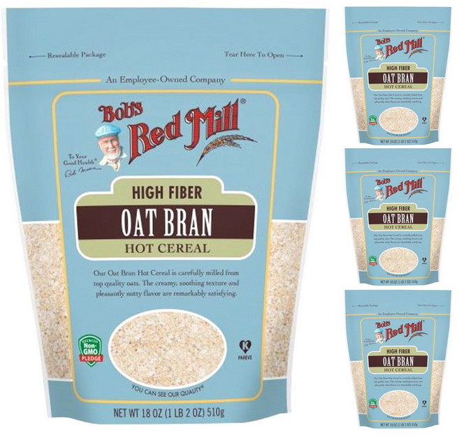 밥스레드밀 하이 파이버 오트 브랜 핫 시리얼, 510g, 4개