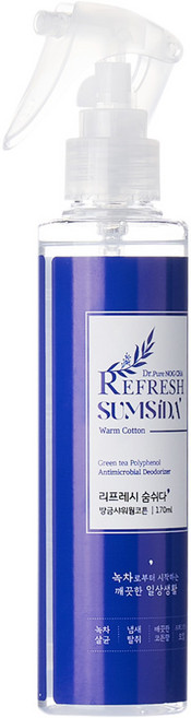 리프레시숨쉬다 섬유탈취제 방금샤워웜코튼 170ml 1개