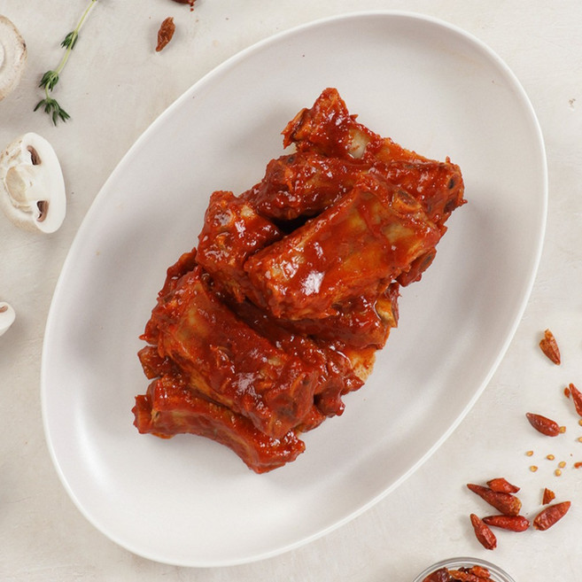 [케이쿡] 매콤 쪽갈비 슬라이스 1kg (2인분), 1개