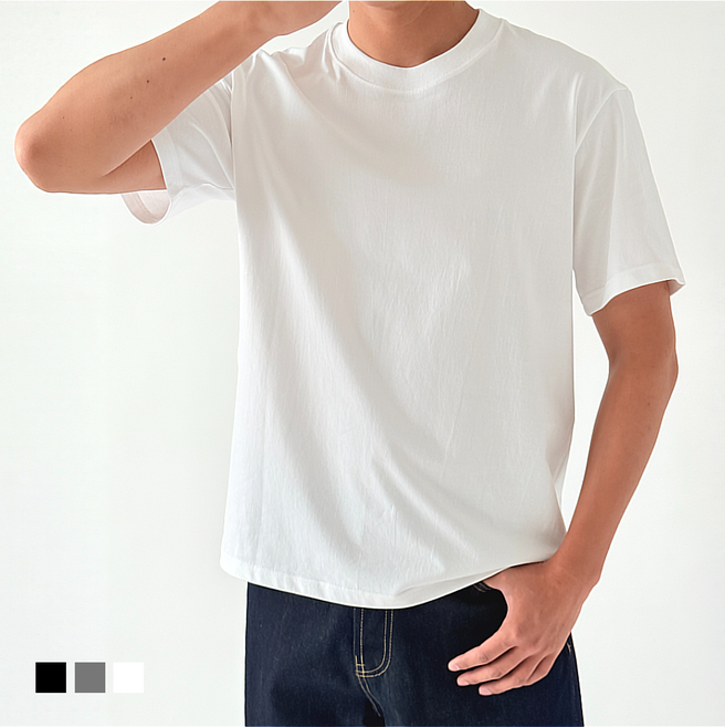 셀렉트코튼 남자 무지 반팔티 순면 레귤러핏 남녀공용