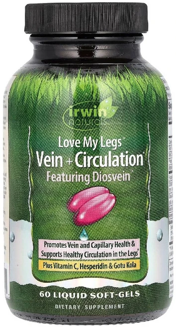 어윈네츄럴 Love My Legs 정맥 + 순환 액상 소프트젤 60정, IRW40251, 1개 - 쿠팡
