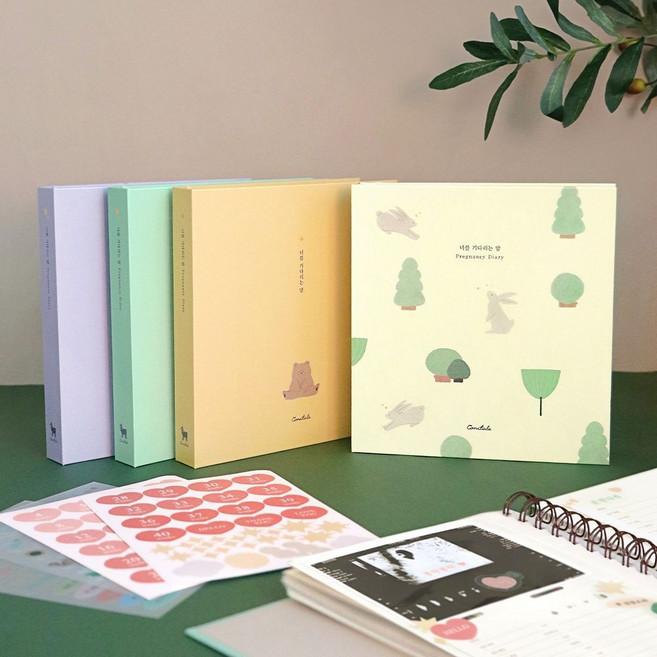 코니테일 너를기다리는맘 임신다이어리 초음파앨범 임산부 선물 아기 성장 일기 기록, 02 lavender
