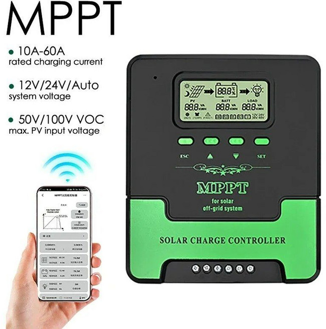 MPPT 자동 태양광 충전 컨트롤러 패널 레귤레이터 USB 60A 50A 40A 30A Lifepo4 배터리 12V 24V, 03 30A WIFI