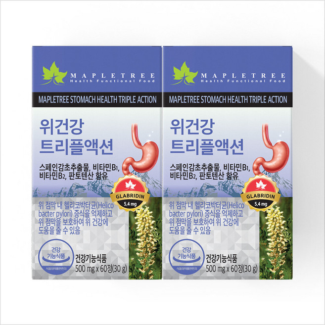 메이플트리 위건강 트리플액션 영양제, 60정, 2개